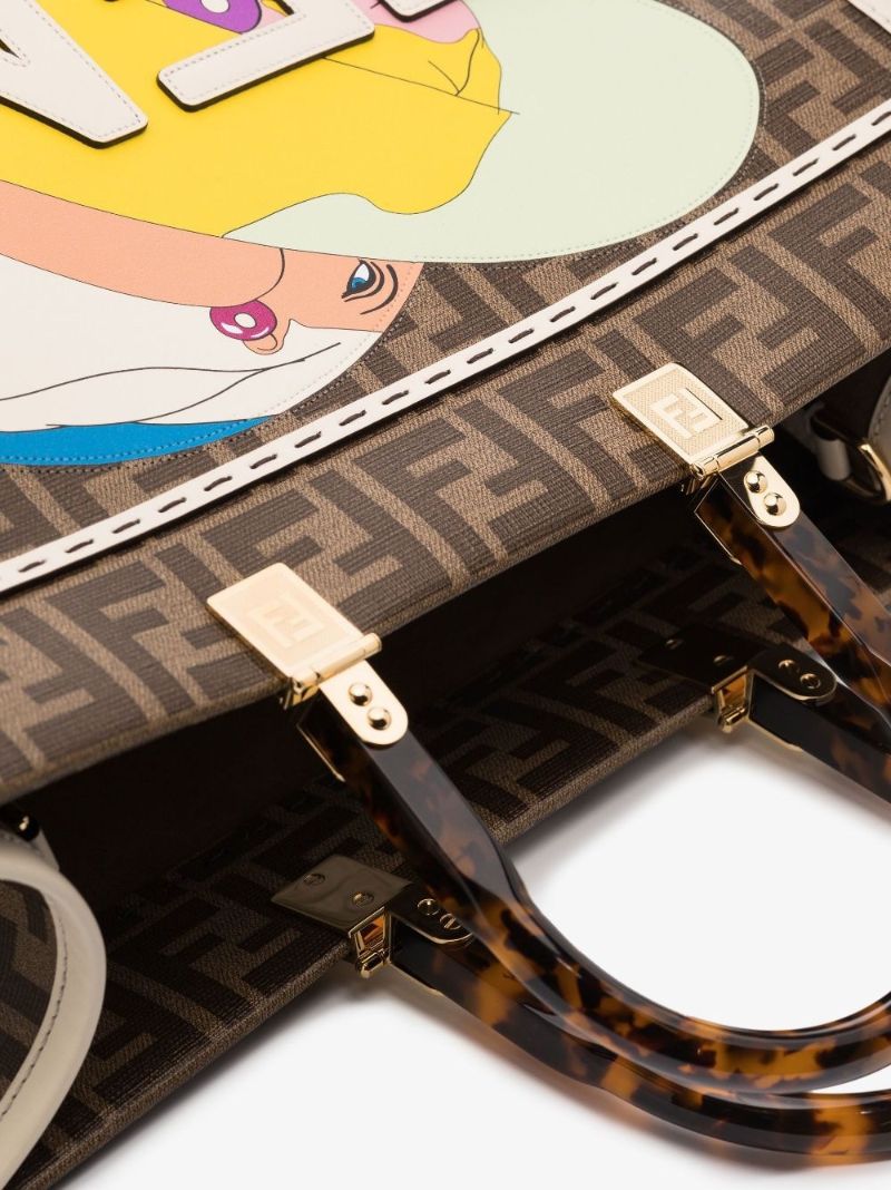 Brown Sunshine Monogram Leather Tote Bag