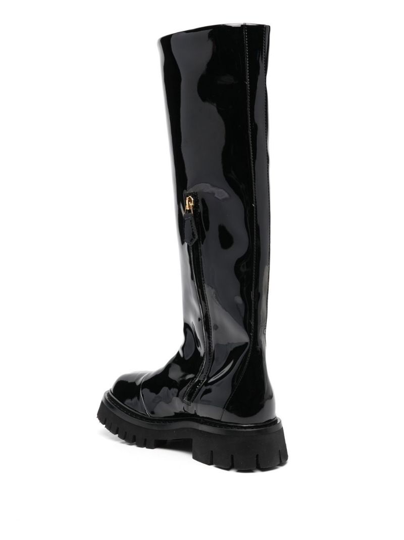 Black Logo Print Rain Boots