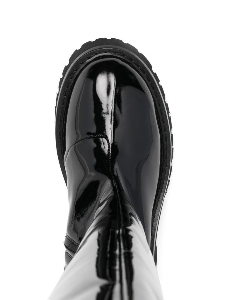 Black Logo Print Rain Boots