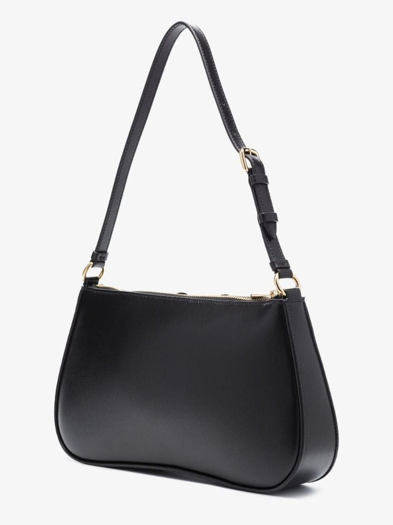 Black Vara Bow Detail Leather Shoulder Bag