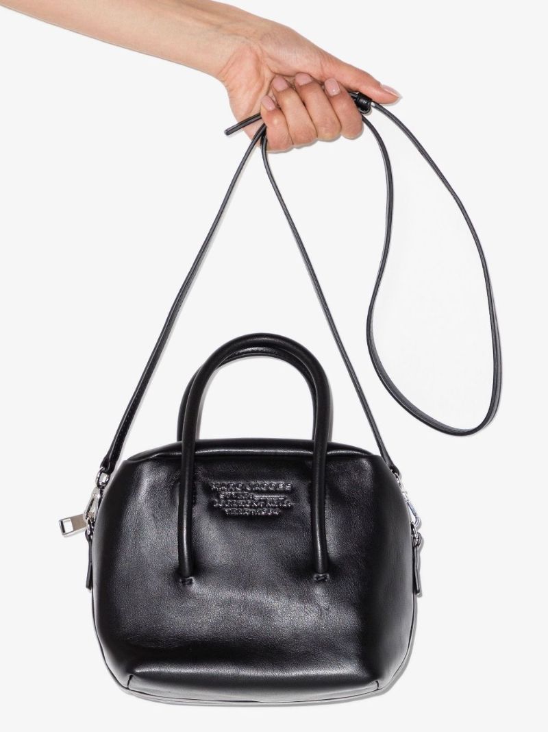 Black Duet Mini Leather Tote Bag
