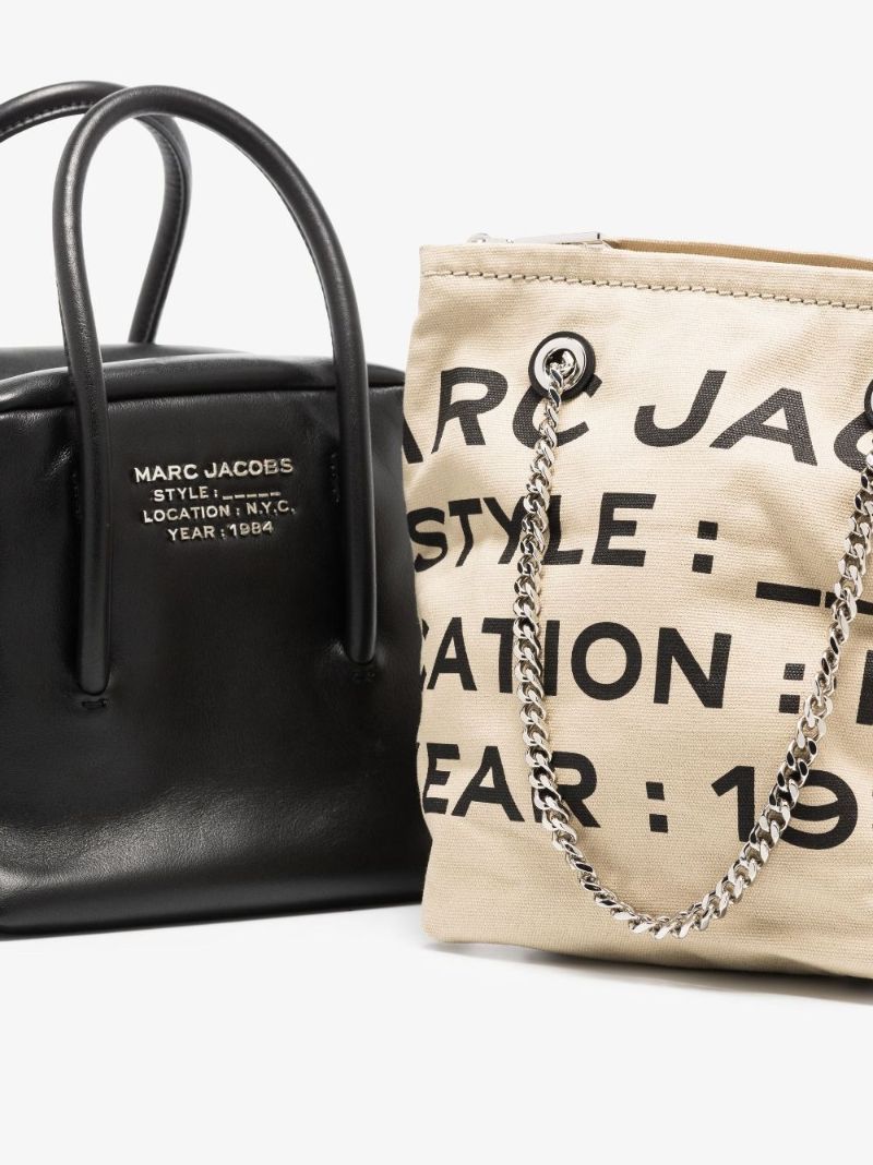 Black Duet Mini Leather Tote Bag