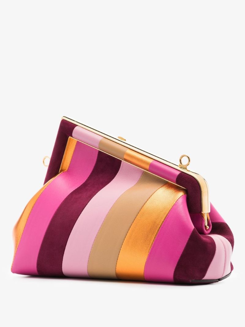 Pink First Leather Clutch Bag