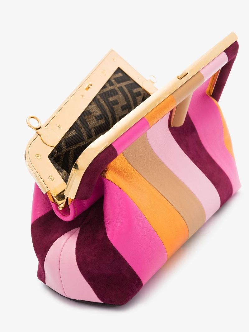 Pink First Leather Clutch Bag