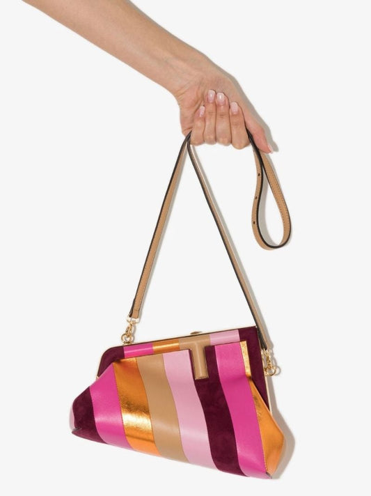 Pink First Leather Clutch Bag