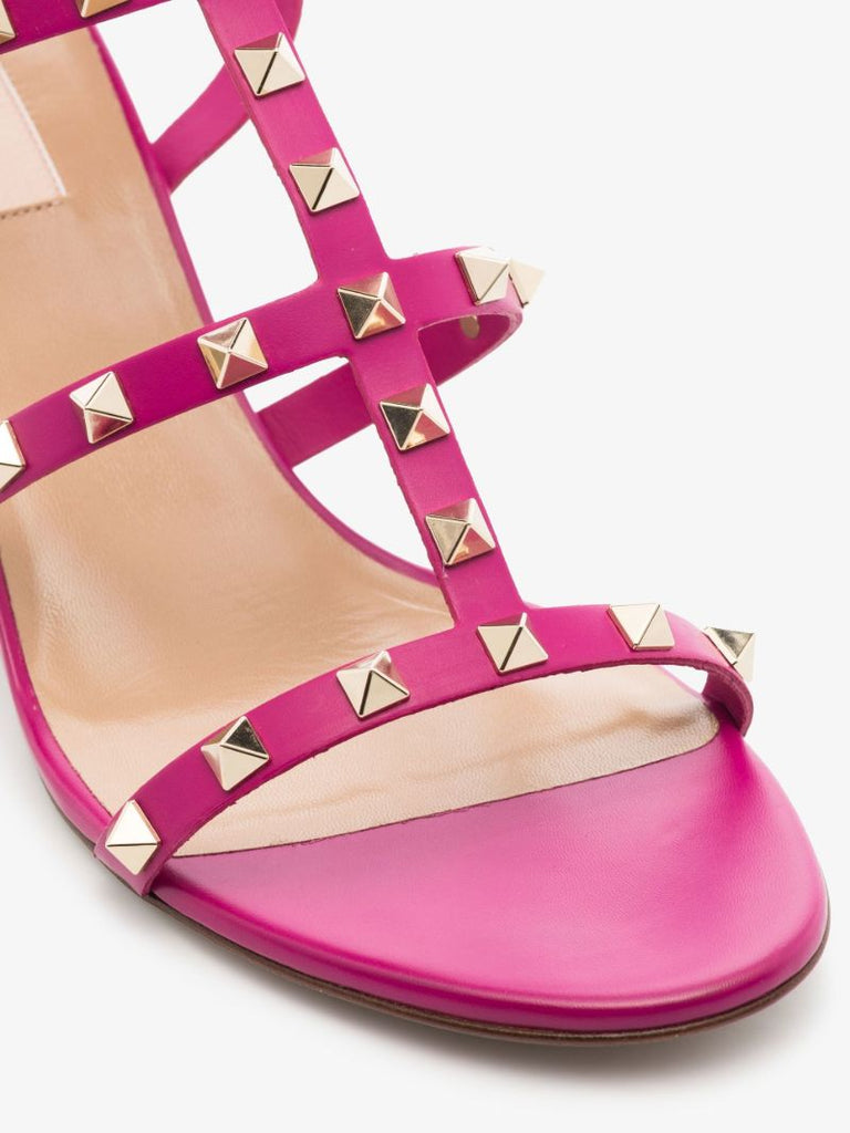 Pink Rockstud 60 Leather Sandals