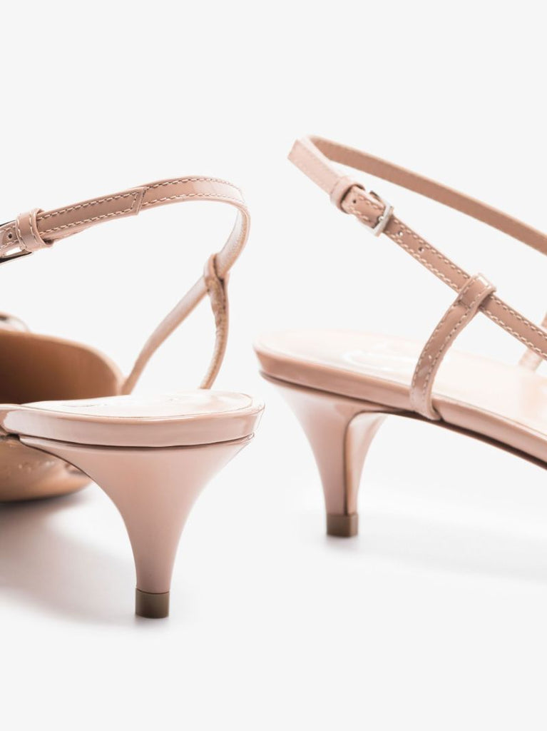 Pink Vlogo Signature 40 Patent Leather Slingback Pumps