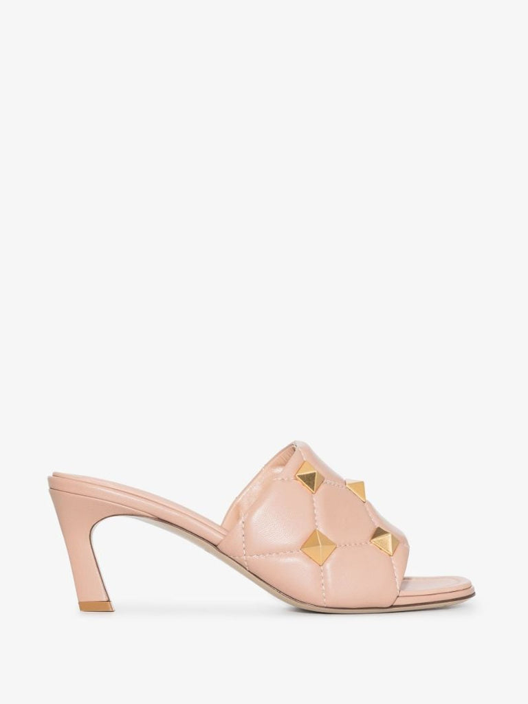 Pink Roman Stud 65 Leather Mules