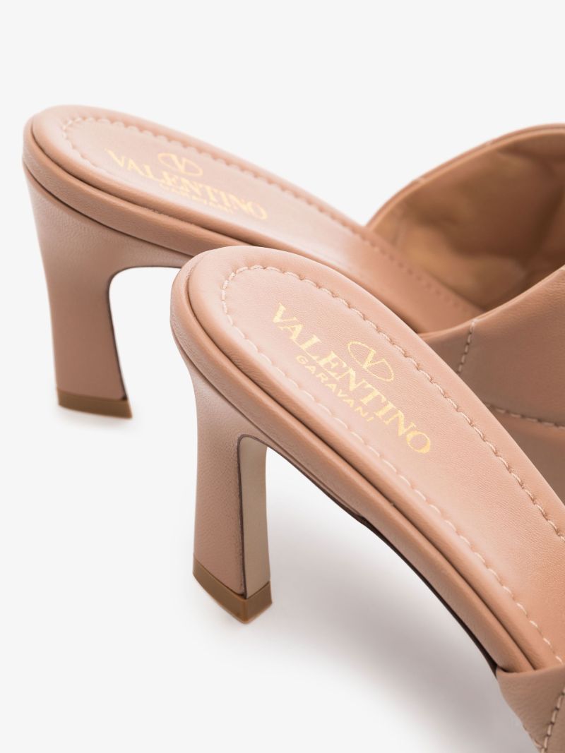 Pink Roman Stud 65 Leather Mules