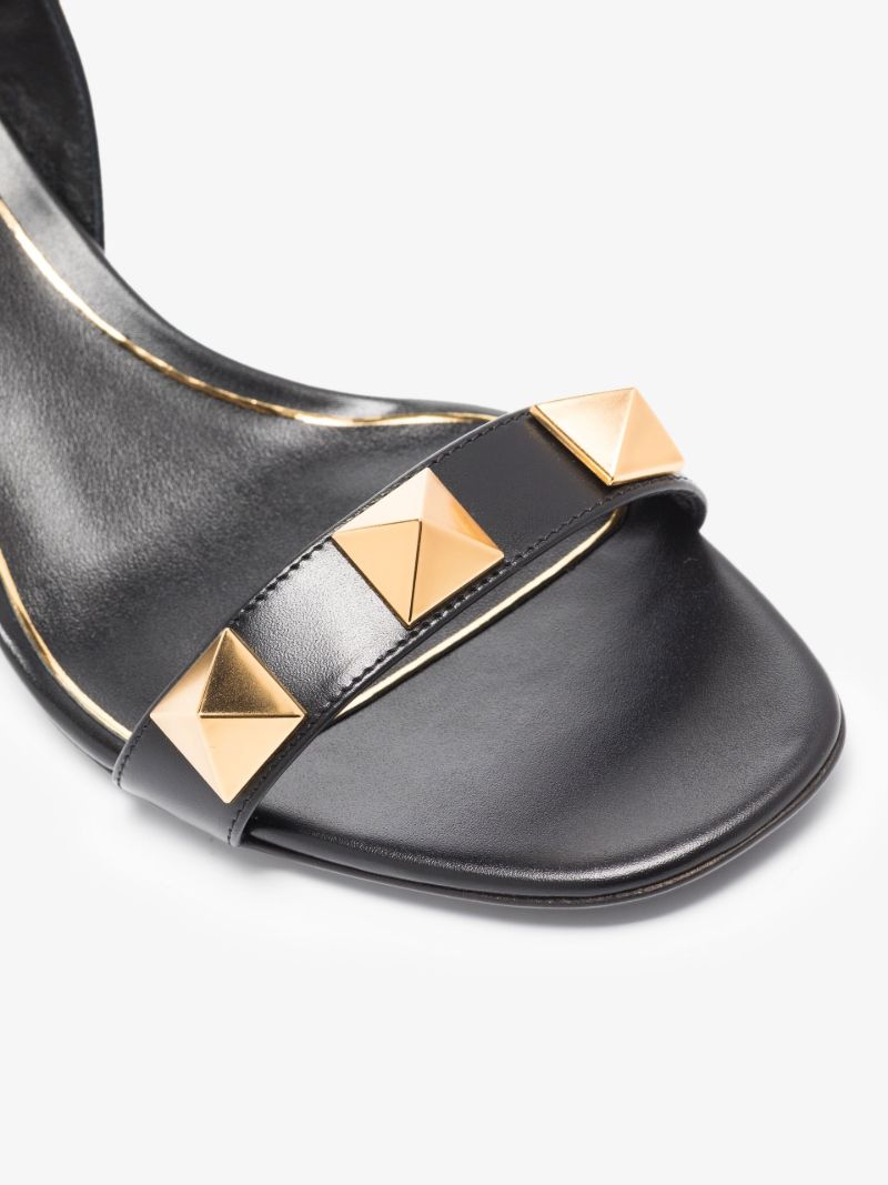 Black Roman Stud 60 Leather Sandals