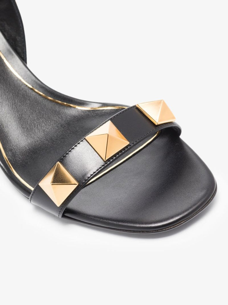Black Roman Stud 60 Leather Sandals