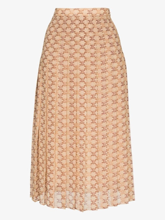 Triomphe Monogram Silk Midi Skirt