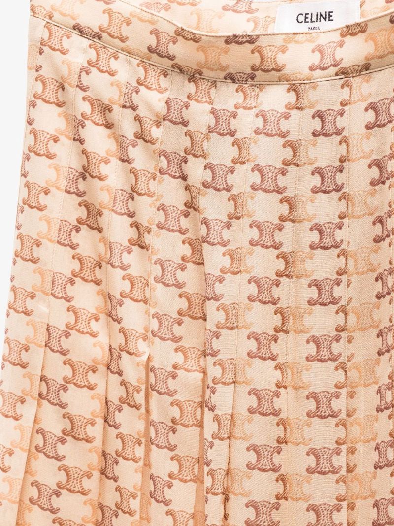 Triomphe Monogram Silk Midi Skirt