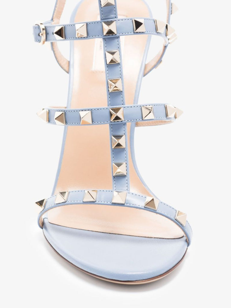 Blue Rockstud 105 Leather Sandals