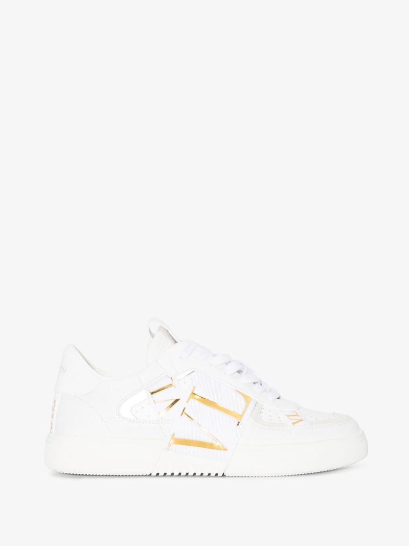 White Vl7n Low-top Leather Sneakers