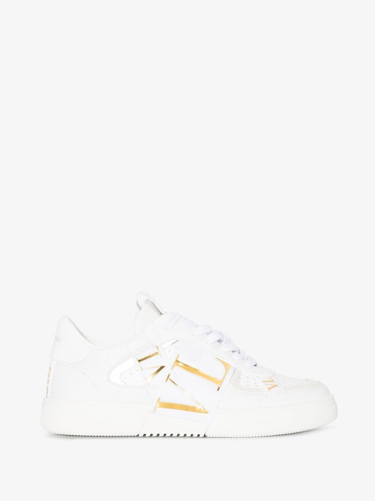 White Vl7n Low-top Leather Sneakers