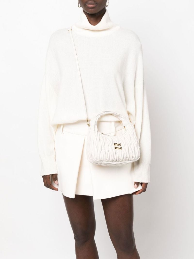 White Wander MatelassÃ_x0083_Â© Leather Shoulder Bag