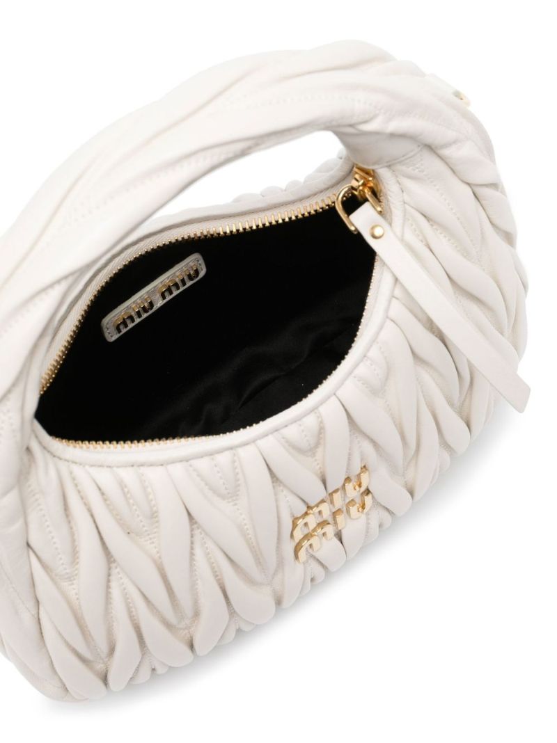 White Wander MatelassÃ_x0083_Â© Leather Shoulder Bag