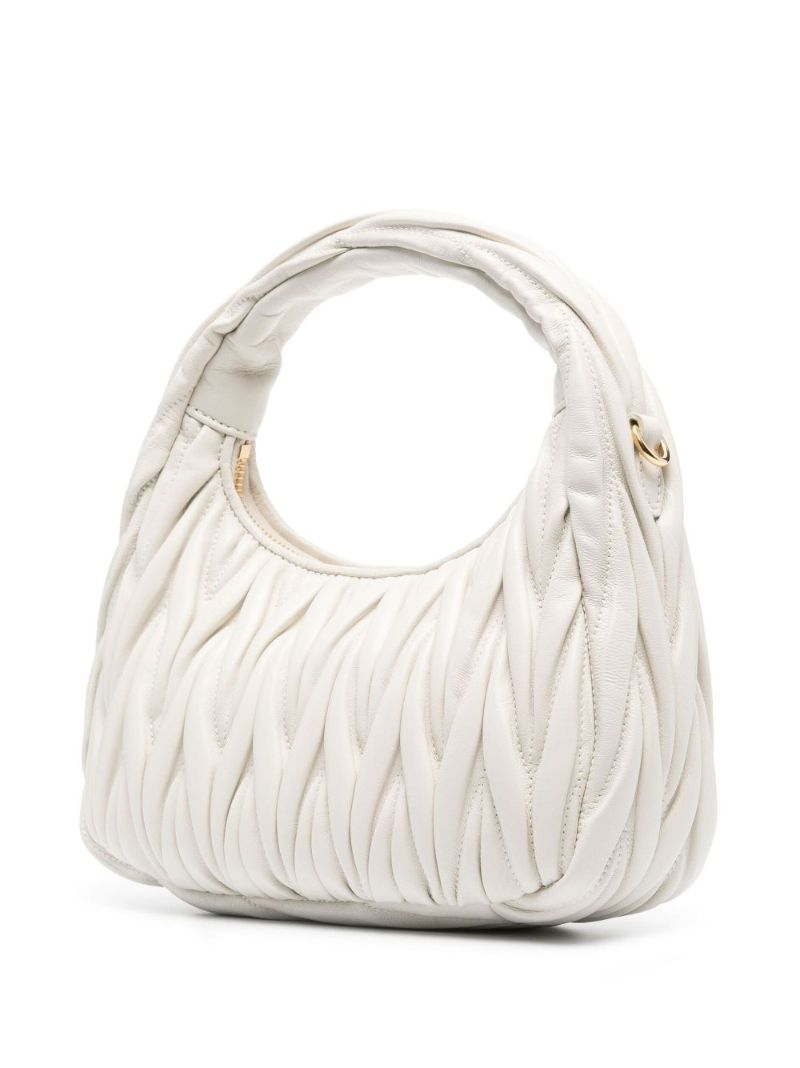 White Wander MatelassÃ_x0083_Â© Leather Shoulder Bag
