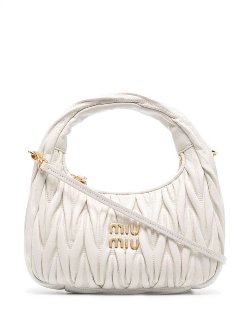 White Wander MatelassÃ_x0083_Â© Leather Shoulder Bag