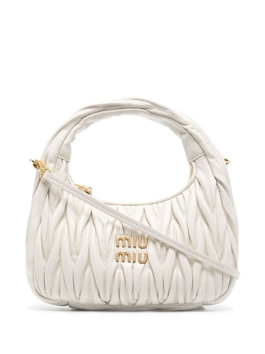 White Wander MatelassÃ_x0083_Â© Leather Shoulder Bag