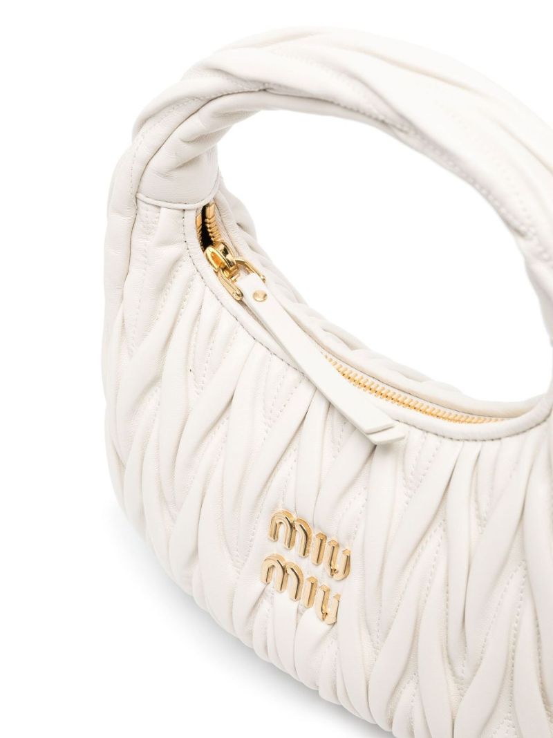 White Wander MatelassÃ_x0083_Â© Leather Shoulder Bag