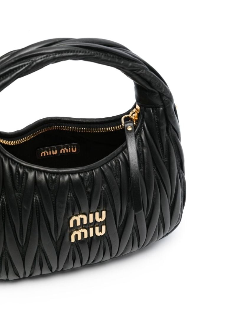 Black Wander Leather Top Handle Bag