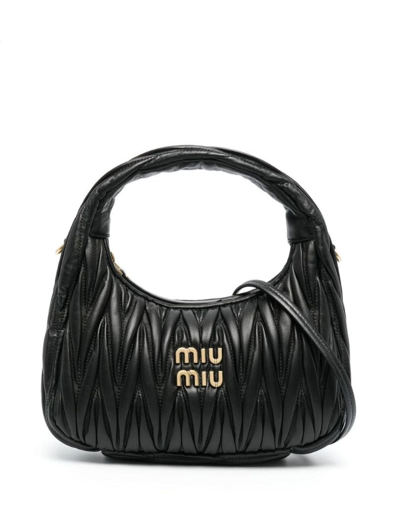 Black Wander Leather Top Handle Bag