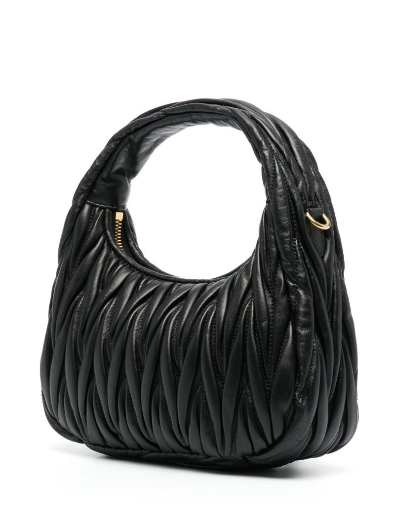 Black Wander Leather Top Handle Bag