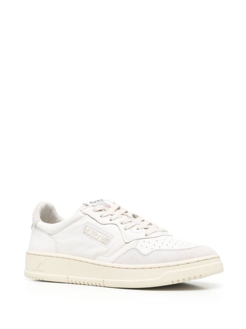 White Medalist Leather Sneakers