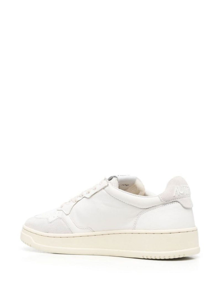 White Medalist Leather Sneakers