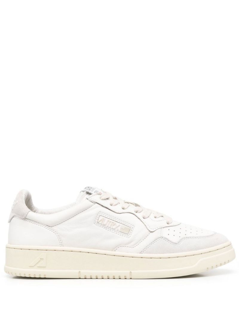 White Medalist Leather Sneakers