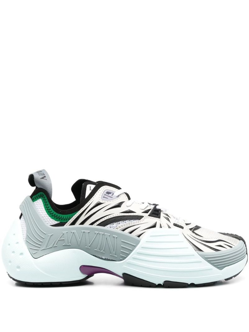 Blue Climbing Panelled Low-top Sneakers