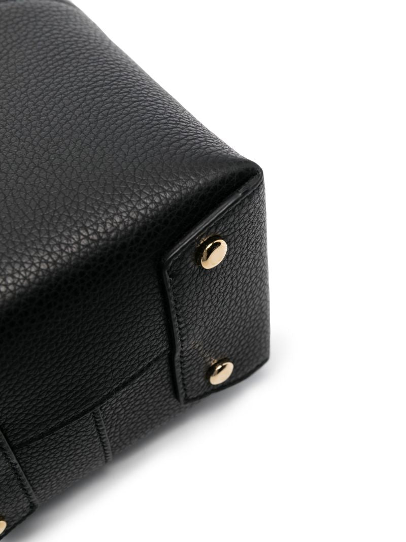 Black Gancini Mini Leather Bucket Bag
