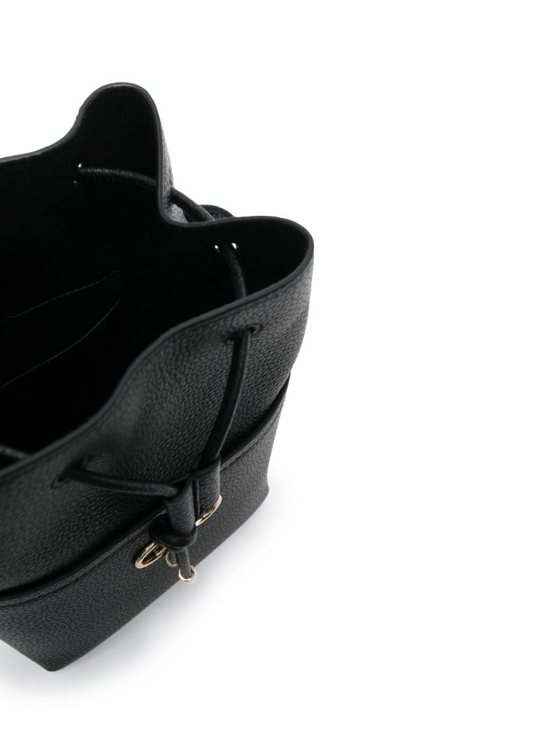Black Gancini Mini Leather Bucket Bag