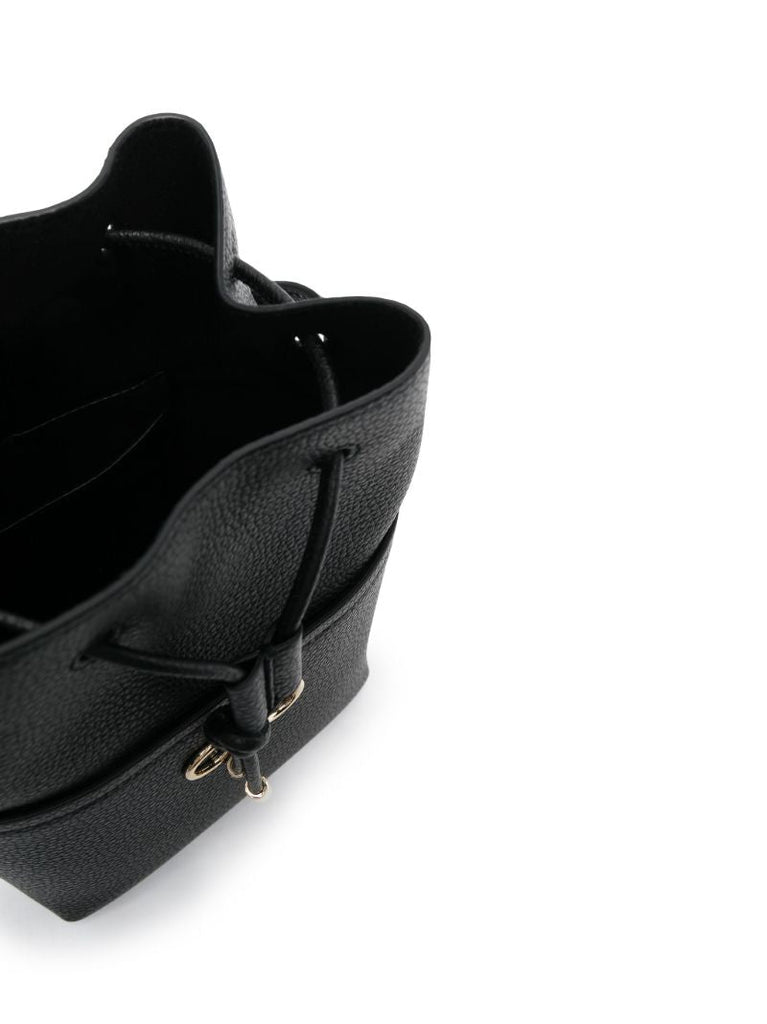 Black Gancini Mini Leather Bucket Bag