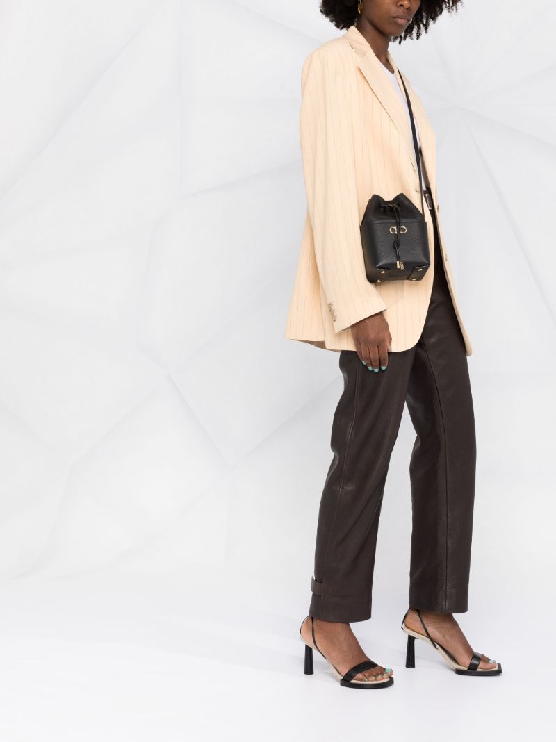 Black Gancini Mini Leather Bucket Bag