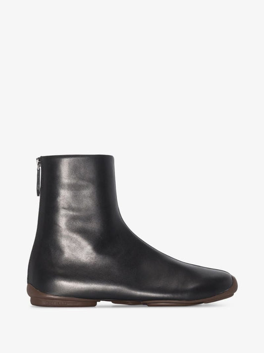 Black Leather Ankle Boots