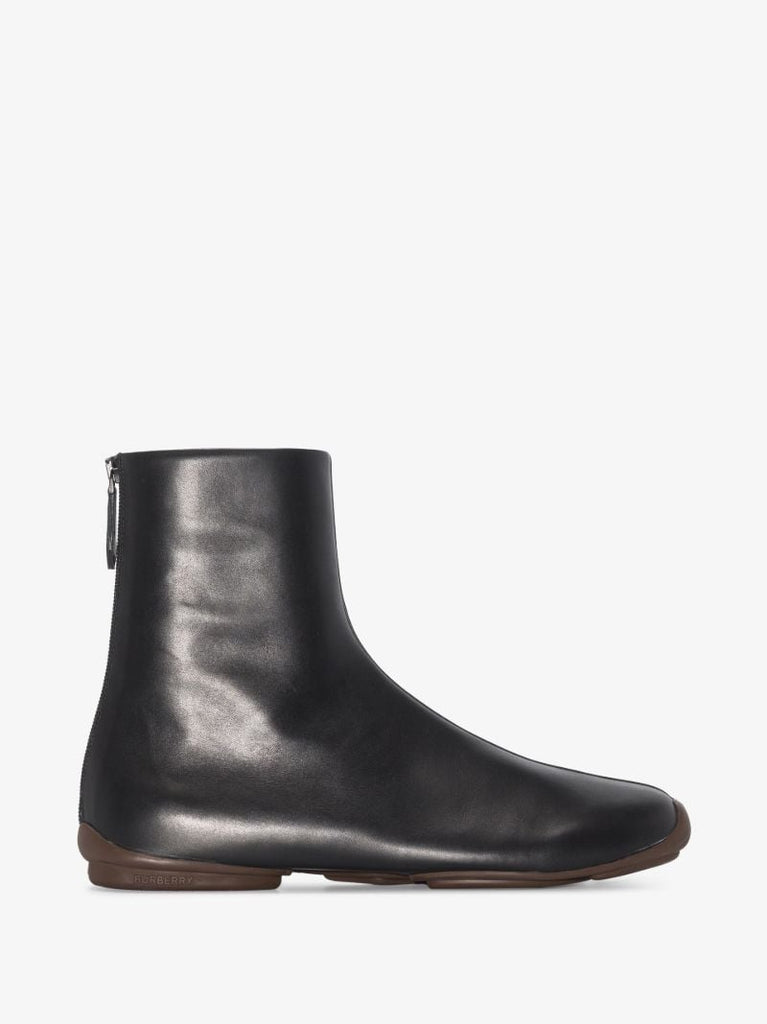 Black Leather Ankle Boots