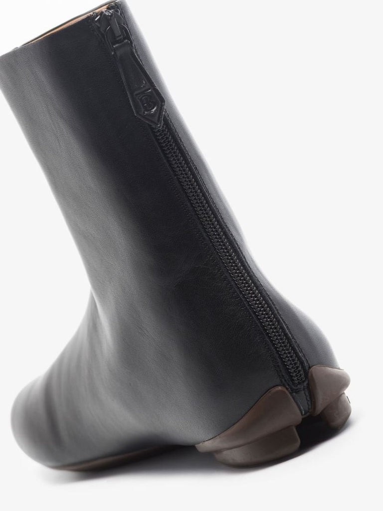 Black Leather Ankle Boots
