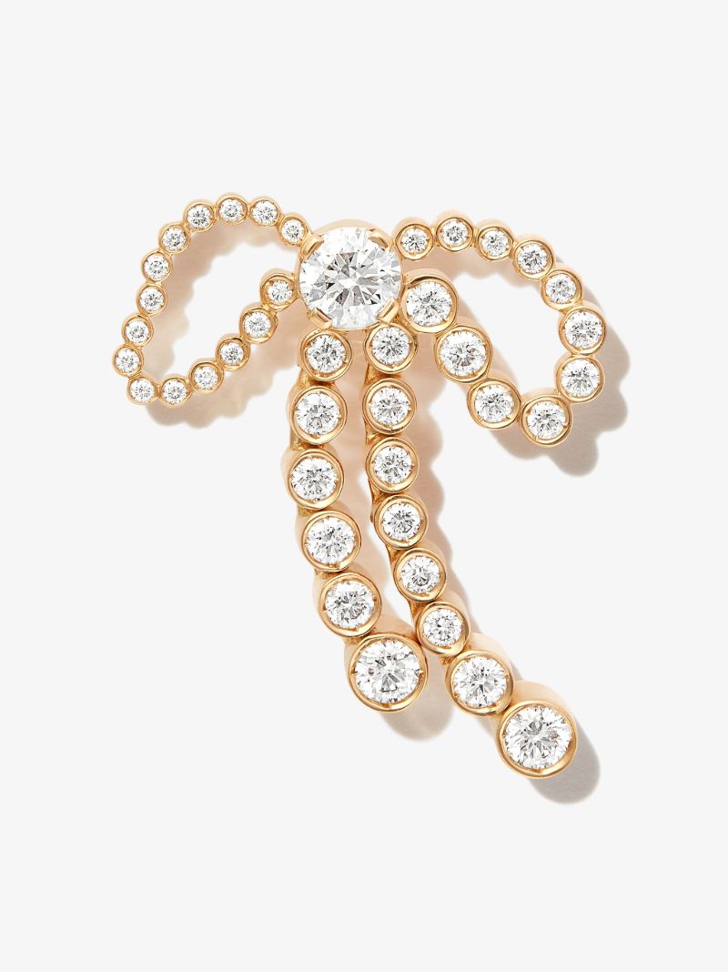 18k Yellow Gold Rosette Diamond Earring