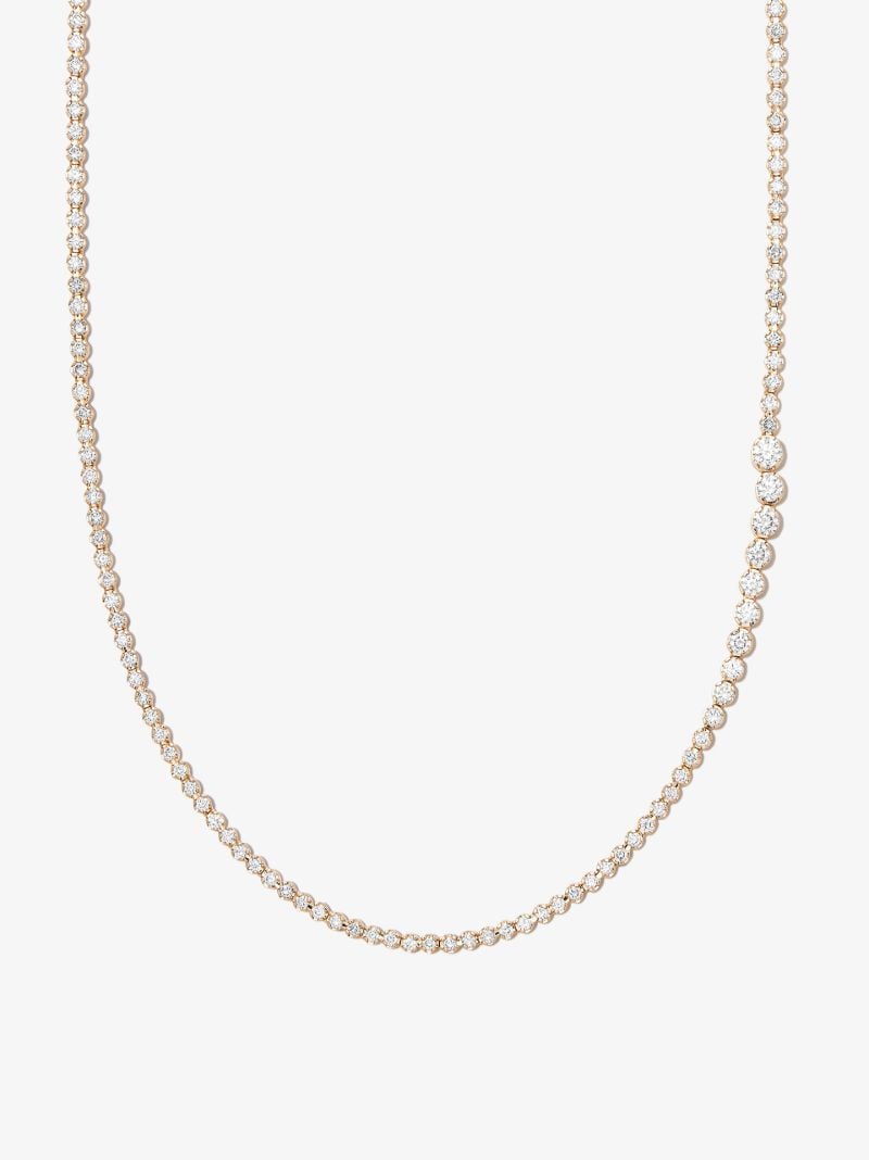 18k Yellow Gold Nuage De Tennis Diamond Necklace