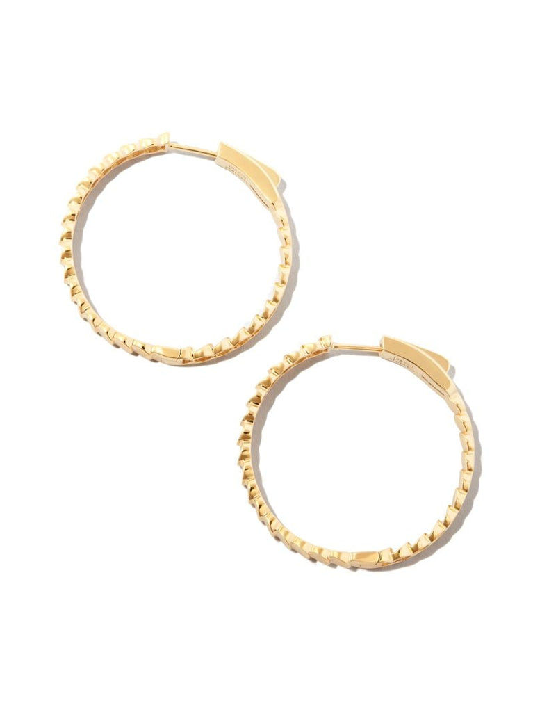 18k Yellow Gold Large Luna Hoop Earrings