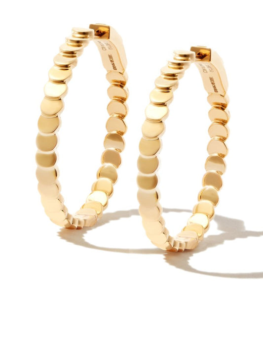 18k Yellow Gold Large Luna Hoop Earrings