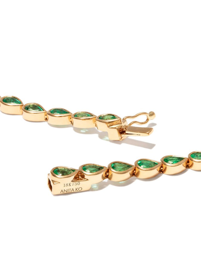 18k Yellow Gold Emerald Choker Necklace