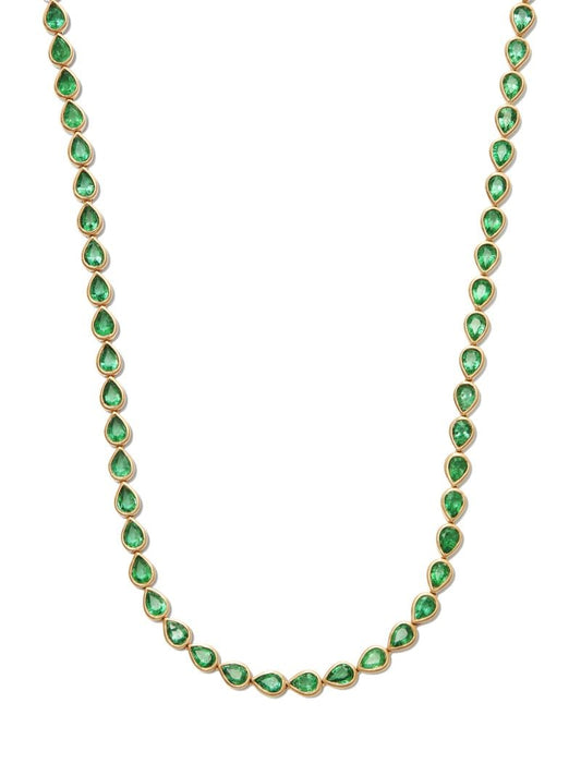 18k Yellow Gold Emerald Choker Necklace