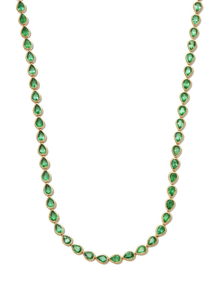 18k Yellow Gold Emerald Choker Necklace
