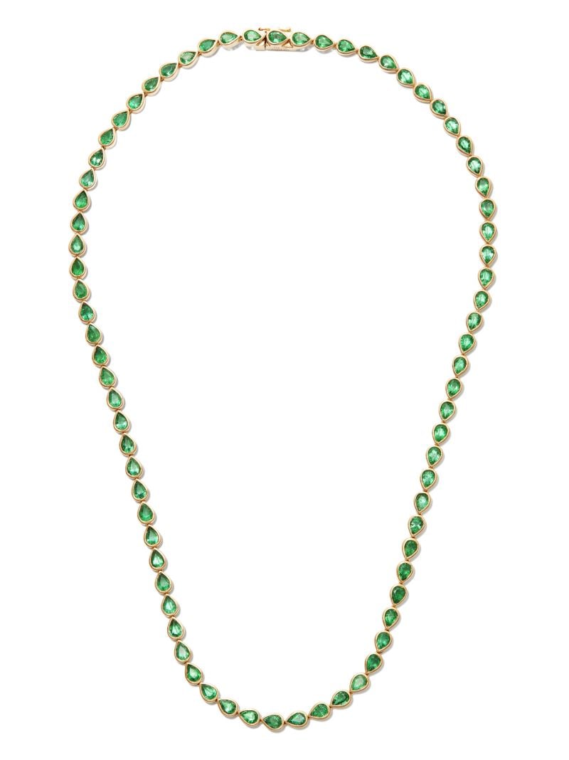 18k Yellow Gold Emerald Choker Necklace