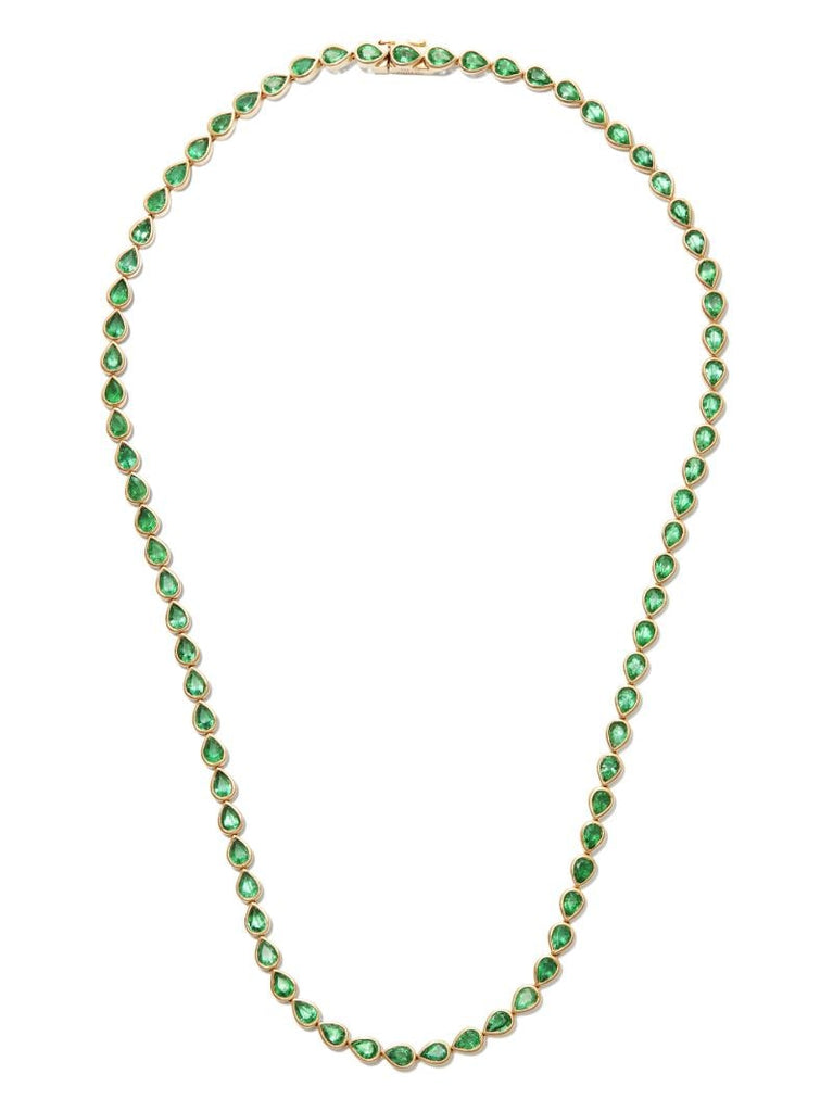 18k Yellow Gold Emerald Choker Necklace