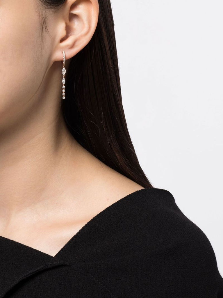 18k Rose Gold Diamond Drop Earrings